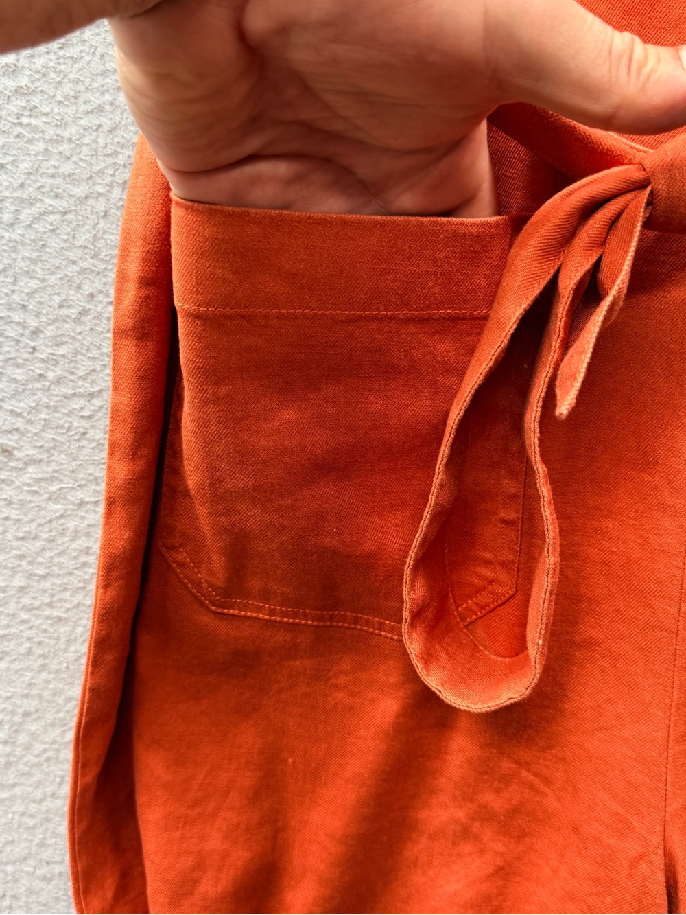 Anthropologie Maeve Colette Wide Leg One Piece Jumpsuit Orange Belted Women’s 16 - Picture 9 of 15